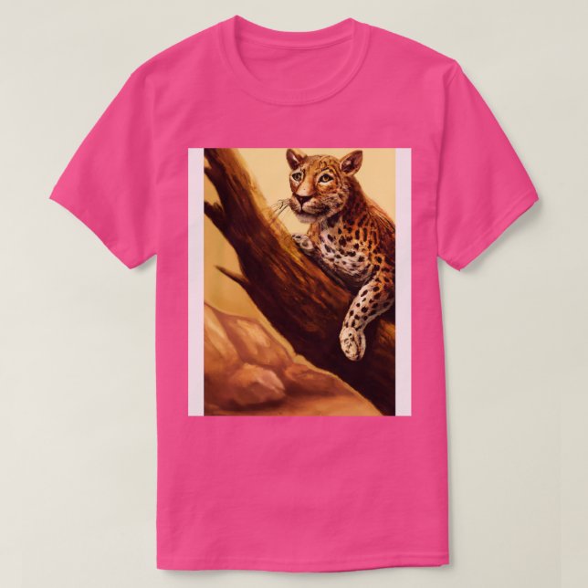 Leopard liegt auf Baum 2 T-Shirt (Design vorne)