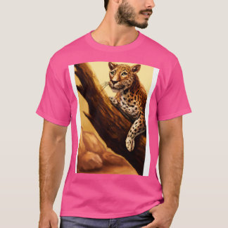 Leopard liegt auf Baum 2 T-Shirt