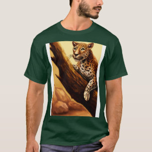 Leopard liegt auf Baum 2 T-Shirt