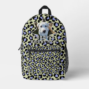 Leopard Lila Black Dog Foto Personalisiert Bedruckter Rucksack