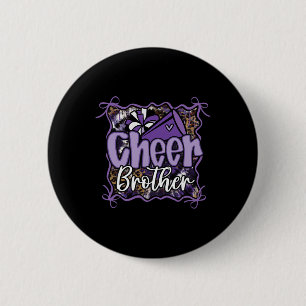 Leopard Lila Kokette Cheer Bruder Cheerleader Button