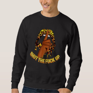 Leopard Lips Afro Diva Strong Black Melanin Woman Sweatshirt