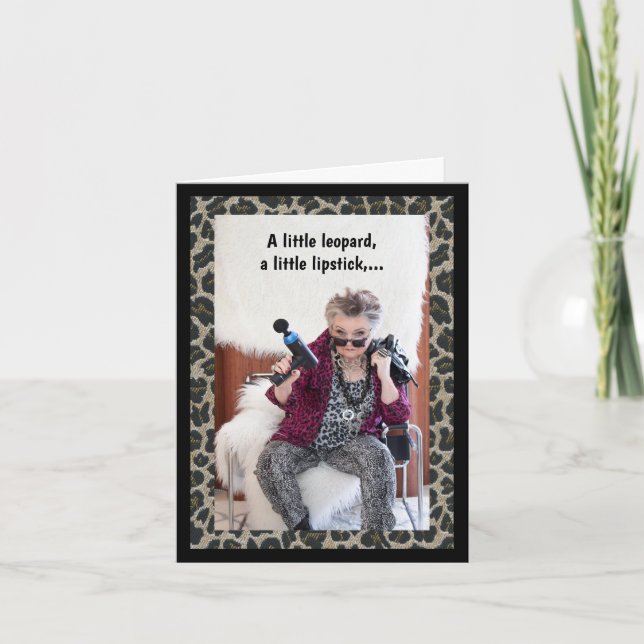 Leopard, Lipstick, Höflichkeit Karte (Vorderseite)