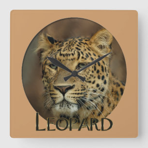 Leopard Lovers Art Quadratische Wanduhr