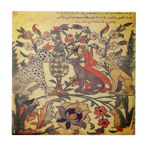 Leopard Löwe Richter Indische Renaissance Fabel Fliese