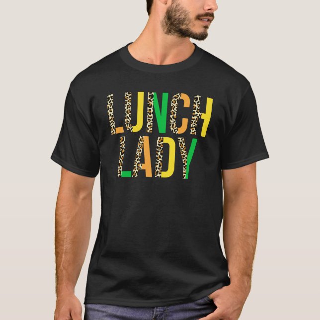 Leopard Lucky Lunch Lady St Patrick's Day Cafeteri T-Shirt (Vorderseite)