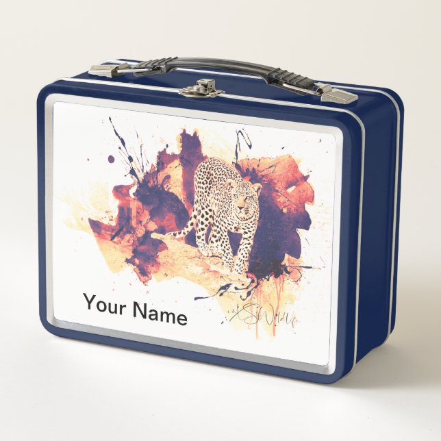 Leopard Lunch Box - Sei tapfer, individuelles Gesc (Vorderseite)