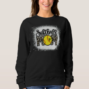 Leopard-Mama auf Softball geblasen Sweatshirt