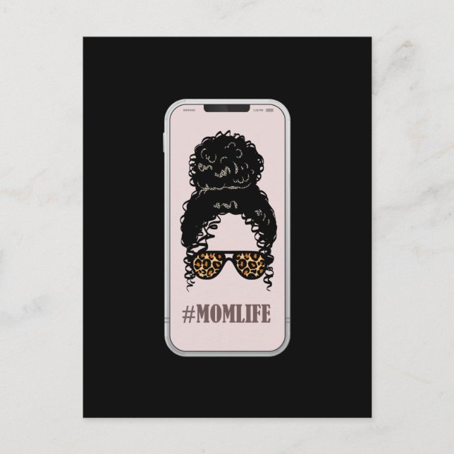 Leopard Mama, Fun Selfie Mama Life, Funny Leopard  Postkarte (Vorderseite)