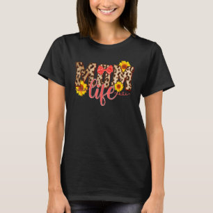 Leopard Mama Leben Sonnenblumen Muttertag T-Shirt