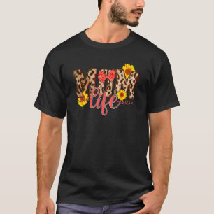 Leopard Mama Leben Sonnenblumen Muttertag T-Shirt