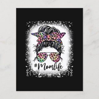 Leopard Mama Life Messy Bun Gefärbte Krawatte Mütt Flyer