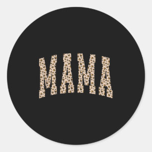 Leopard-Mama, Retro-Heart-Mama, Geschenk für Mama, Runder Aufkleber