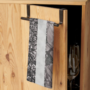 Leopard Marmor Glitter Streifen Glam 1 Geschirrtuch