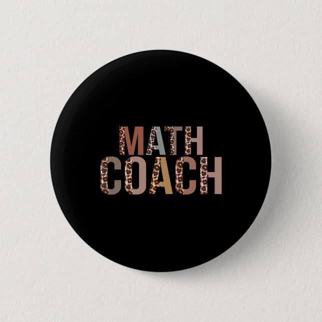 Leopard Math Coach Zubehör Lustiger Ck Zur Schule  Button (Vorderseite)