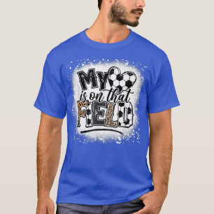 Leopard mein Herz ist auf diesem Feld Fußball Lieb T-Shirt