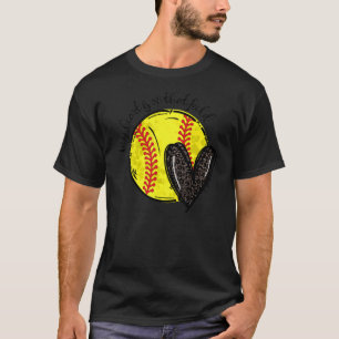 Leopard mein Herz ist auf diesem Feld Softball Her T-Shirt