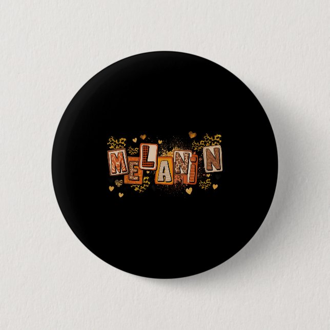 Leopard Melanin Schwarze Magie Schwarze Geschichte Button (Vorderseite)