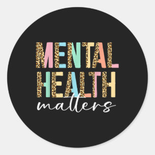 Leopard Mental Health S Human Brain Illary Awaren Runder Aufkleber