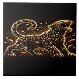 Leopard mit blauen Augen an der Schlafzimmergrenze Fliese