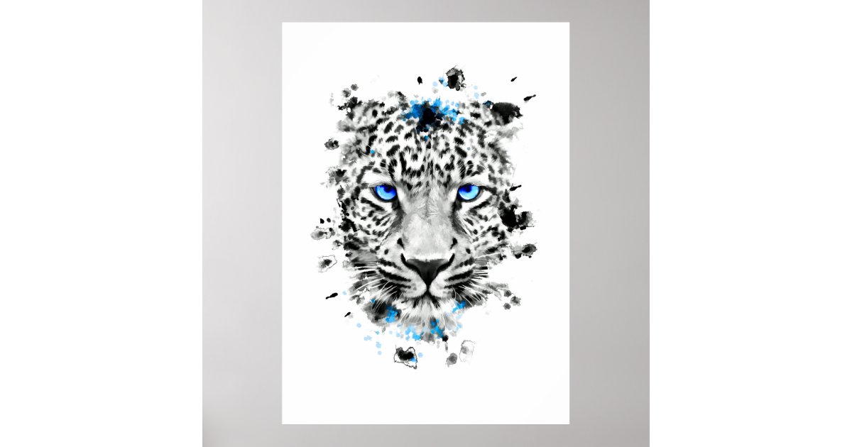 Leopard Mit Blauen Augen Poster Zazzle At