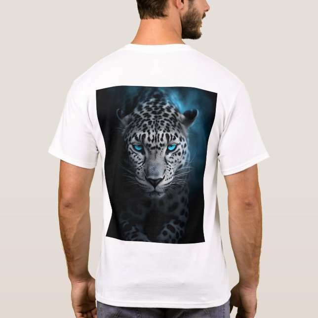 Leopard mit Blue Eyes T - Shirt (Rückseite)