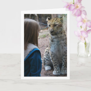 Leopard mit Kind Karte