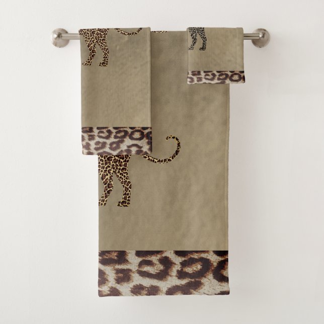 Leopard mit Leopard-Set für Badehandtuch Badhandtuch Set (Insitu)