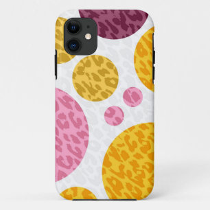 Leopard mit Polka Dots   Gelbrosa Lila Case-Mate iPhone Hülle