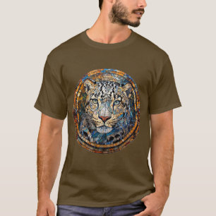 Leopard mit warmen und Coolen Farbtönen T-Shirt