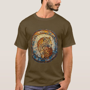 Leopard mit warmen und Coolen Farbtönen T-Shirt