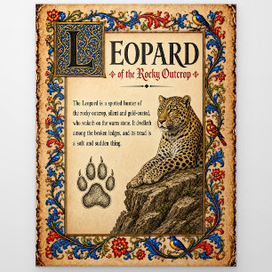 Leopard, mittelalterliche Bestiarien-Kunst Postkarte