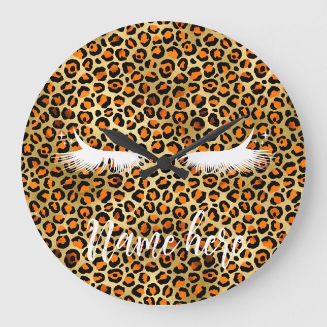 Leopard, Mode-Stylist, Salon, große Uhr (Vorderseite)
