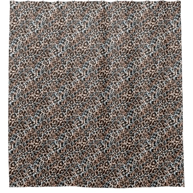 Leopard, modern, gepunktet, braun, beige, hautfarb duschvorhang (Vorderseite)