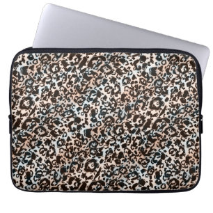 Leopard, modern, gepunktet, braun, beige, hautfarb laptopschutzhülle