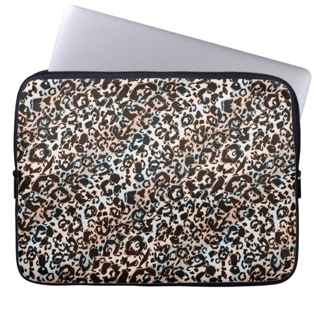 Leopard, modern, gepunktet, braun, beige, hautfarb laptopschutzhülle (Vorderseite)