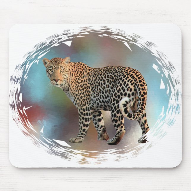 Leopard Moderner Pop Art Template Trendy Mousepad (Vorne)