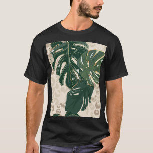 Leopard Monstera: Dschungel-Druck Vintage. T-Shirt