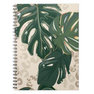 Leopard Monstera: Vintage-Dschungeldruck. Notizblock