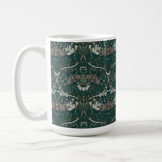 Leopard Moth und Honeysuckle Botanisch Vintag Kaffeetasse (Links)