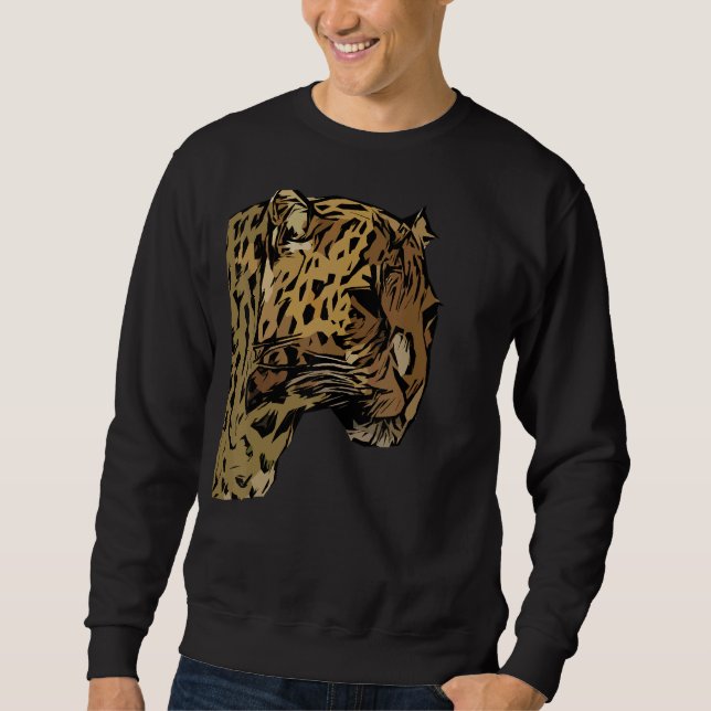Leopard Motif Africa Animal Imprint Abstrakt Fac Sweatshirt (Vorderseite)