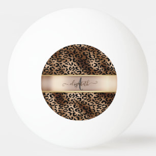 Leopard Muster Black Bronze Monogram Tischtennisball