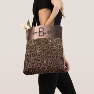 Leopard Muster braun schwarze Bronze Metallic Name