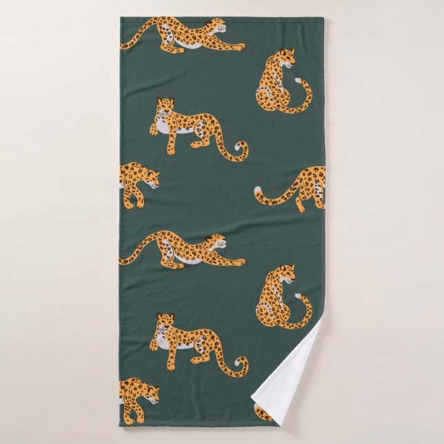 Leopard Muster flache Farbe nahtlose Design-Illust Badehandtuch (Badehandtuch)