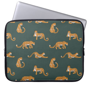 Leopard Muster flache Farbe nahtlose Design-Illust Laptopschutzhülle