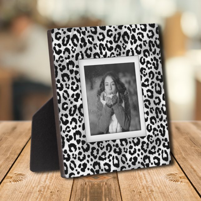 Leopard Muster Frameless Foto Easel Back Fotoplatte (Leopard Pattern Frameless Photo Easel Back Plaque)