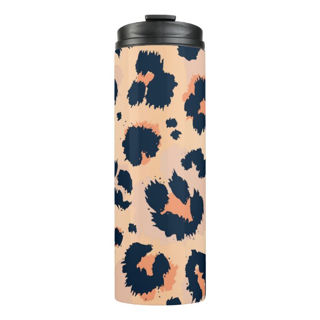 Leopard Muster: Funny Seamless Design Thermosbecher (Vorderseite)