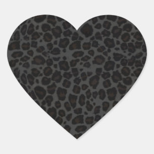 Leopard-Muster Herz-Aufkleber