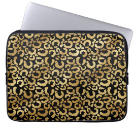 Leopard Muster in Gold Laptopschutzhülle