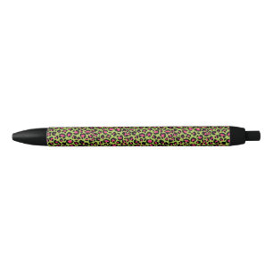 Leopard Muster in Raspberry auf Lime Green Kugelschreiber